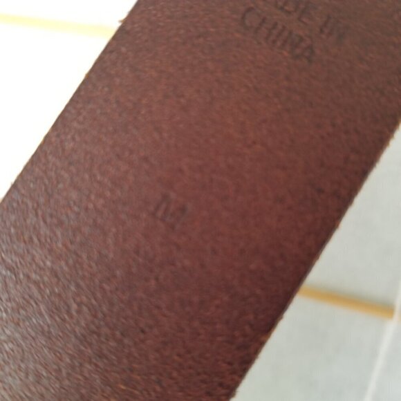 Ralph Lauren Polo Brown Leather Belt Distressed Hinged Buckle Men's Medium - Picture 9 of 13